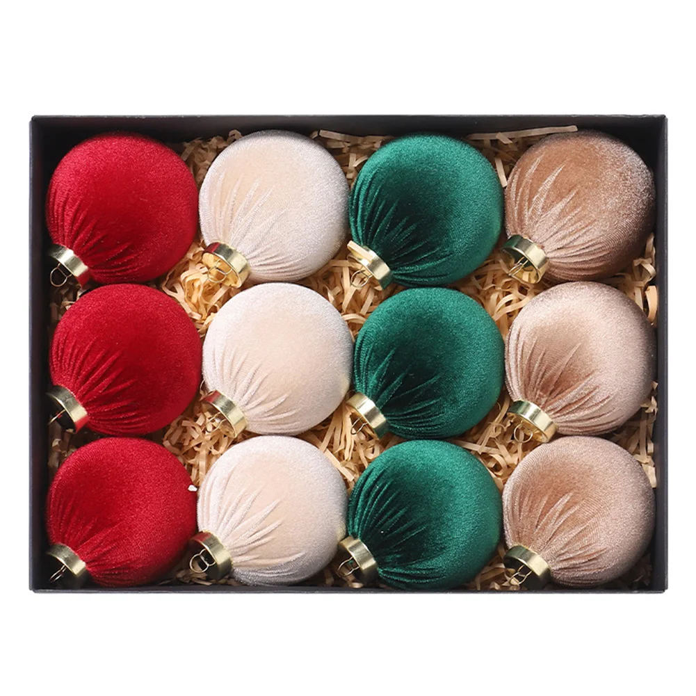 

Dazzling Decorative Ornaments A Collection of Twelve Colorful Wrapped Cloth Balls at an Size of Eight Centimeters Each