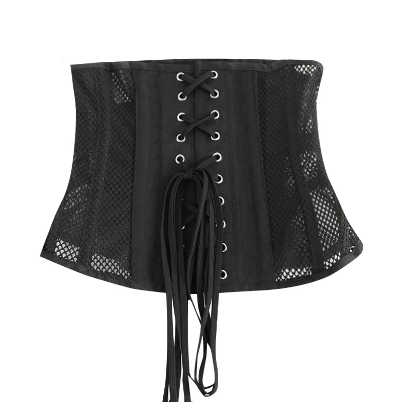 Corset Bustier Underbust Top Women\'s Steel Boned Short Torso Breathable Mesh Waist Cincher Corset Goth Vintage Slim Body Belts