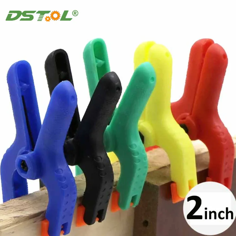 2 Inch Spring Clamp Plastic Nylon Clamps For Woodworking Spring Clip Plastic Background Clips A-Type Blue Green Red Black Yellow