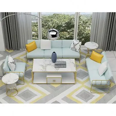 &c Iron Craft Combination Studio Clothing Store Office Nordic Person Online Celebrity Simple Modern Sofa Set with Coffee Table