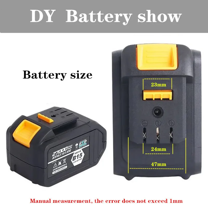 Imagem -03 - Células 15 Células 21v Bateria de Lítio de Alta Capacidade Ferramentas Elétricas Recarregáveis 18v Bateria de Lítio Ferramenta Elétrica Worx Dewalt Makita 20