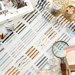 JIANWU 50mm*200cm Long Memoir Series Vintage Strip Film Landscaping PET Tape Creative DIY Journal Material Collage Stationery