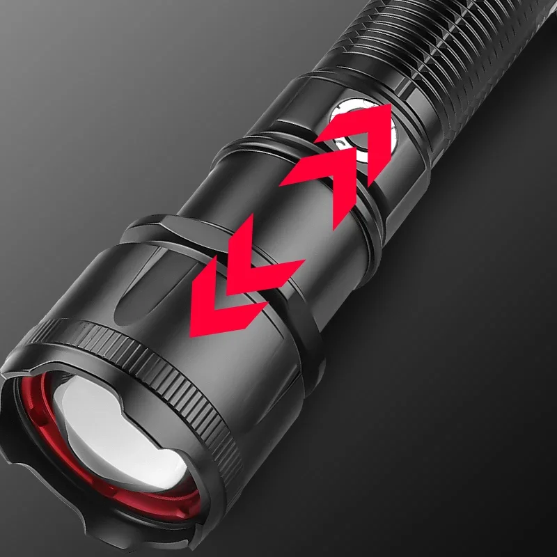 Powerfull LED Flashlight Zoom Long Shot Handlight USB Rechargeable Highlight Torch Outdoor Waterproof Camping Lantern Work Light