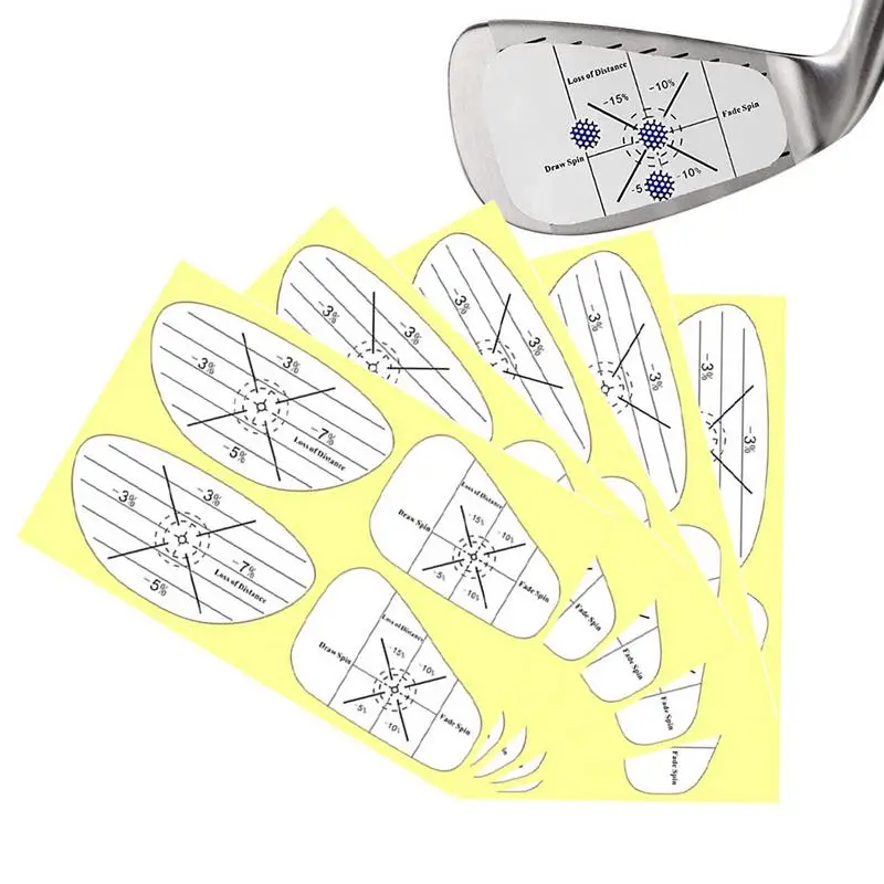 Golf Club Stickers Club Impact Stickers 5 Sheet Impact Labels Golf Tape For Useful Training Aid Shot Consistency Analysis For