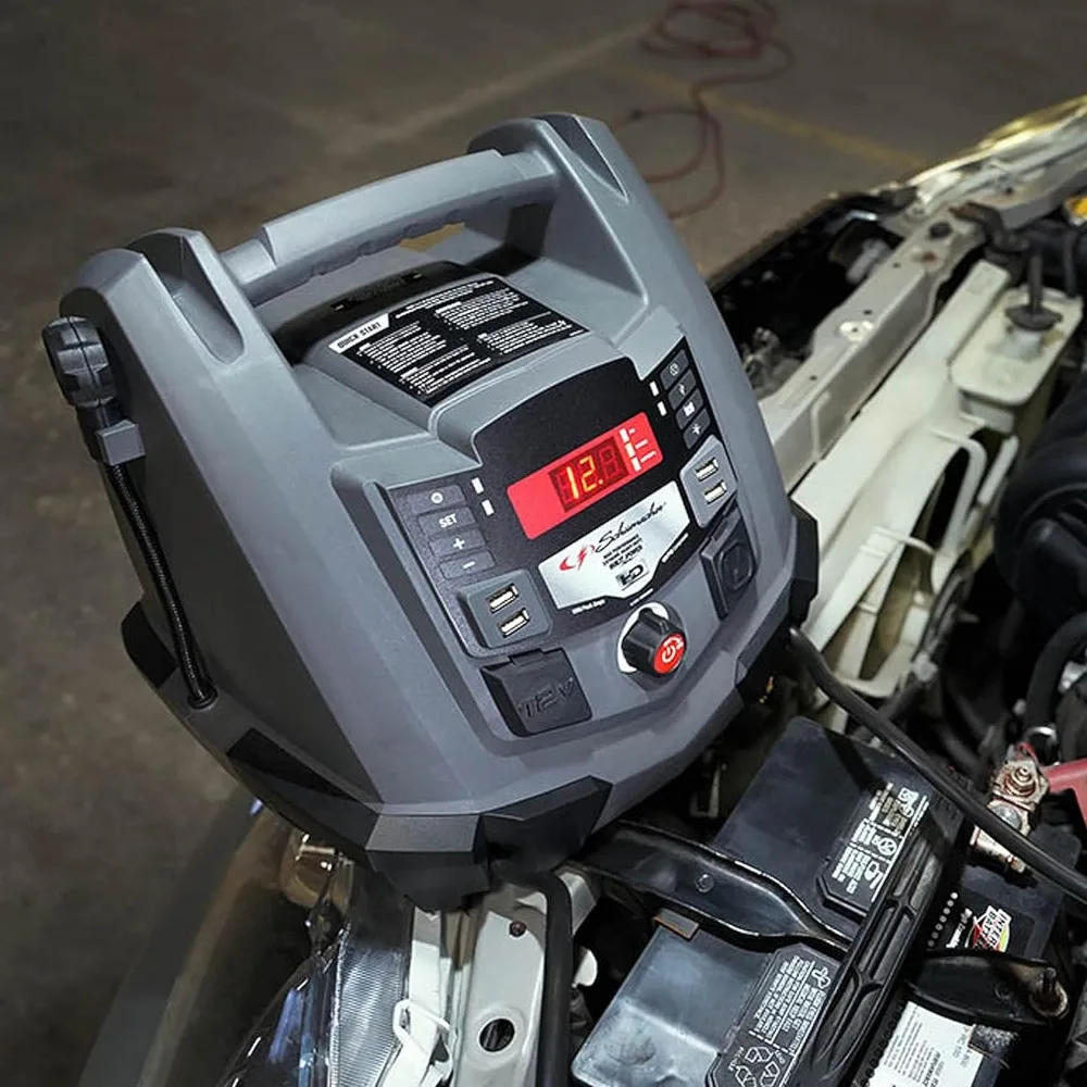 オールインワン ジャンプスターターとポータブル電源、1200ピークアンペア、12V、100PSIエアコンプレッサー