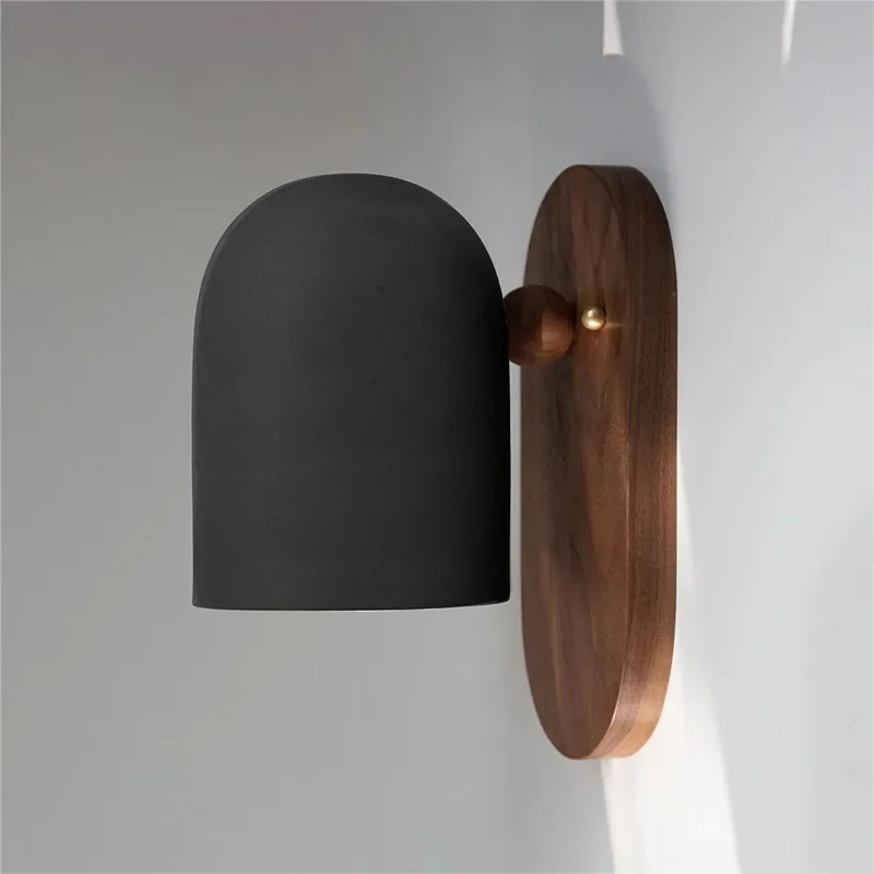 Japanese Wall Lamp Nordic Walnut Wood Decoration Light Bedside Balcony Entrance Lamp Home Decoration Mirror Headlight