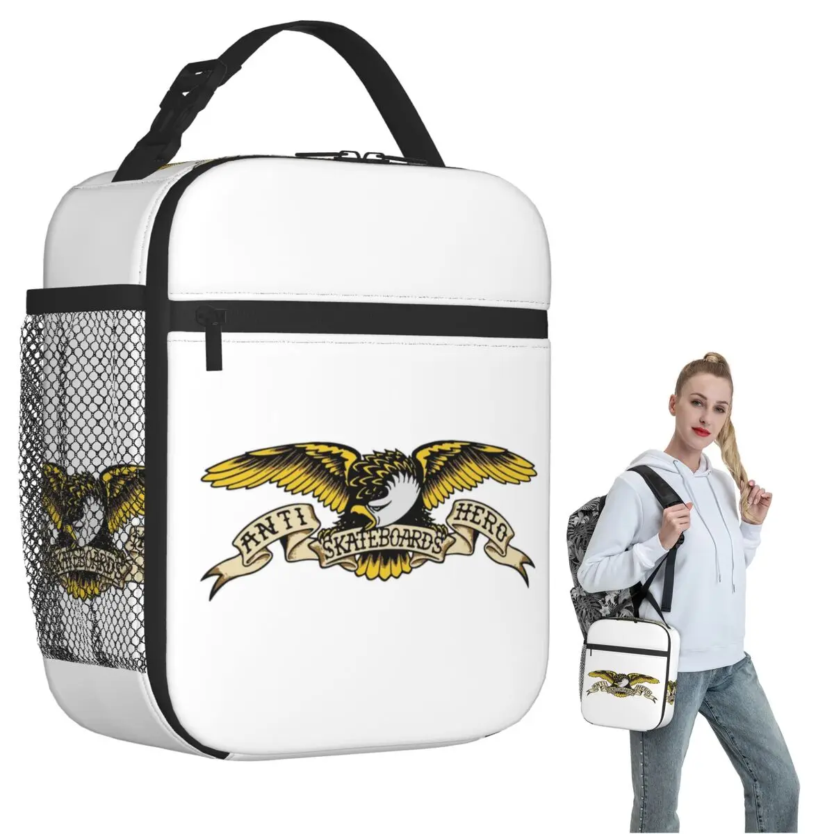 

Изолированная сумка для обеда с защитой от героя, скейтбордов для женщин и детей, герметичные коробки для еды, термобокс для обеда, сумка