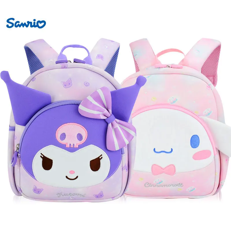 

Sanrio My Melody Kuromi Children Cartoon Kawaii Backpack Kindergarten Girls Breathable Spine Protection And Lightening Schoolbag