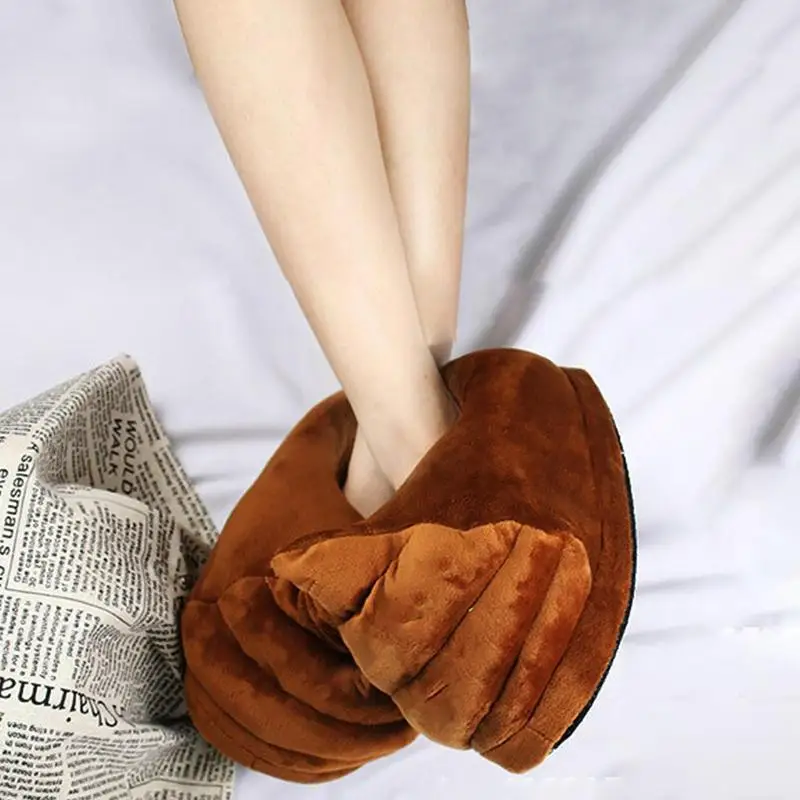 Poop Shoes Women Men Fuzzy House Funny Expression Poop Slipper Non Slip Couple Slippers Indoor Warm Plush Bedroom Shoes