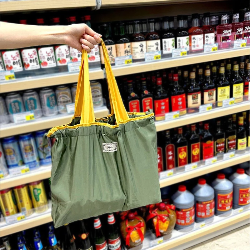 Fashion Foldable Shoulder Bag Waterproof Large Capacity Shopping Storage Bag Eco-Friendly Portable for Everyday Use