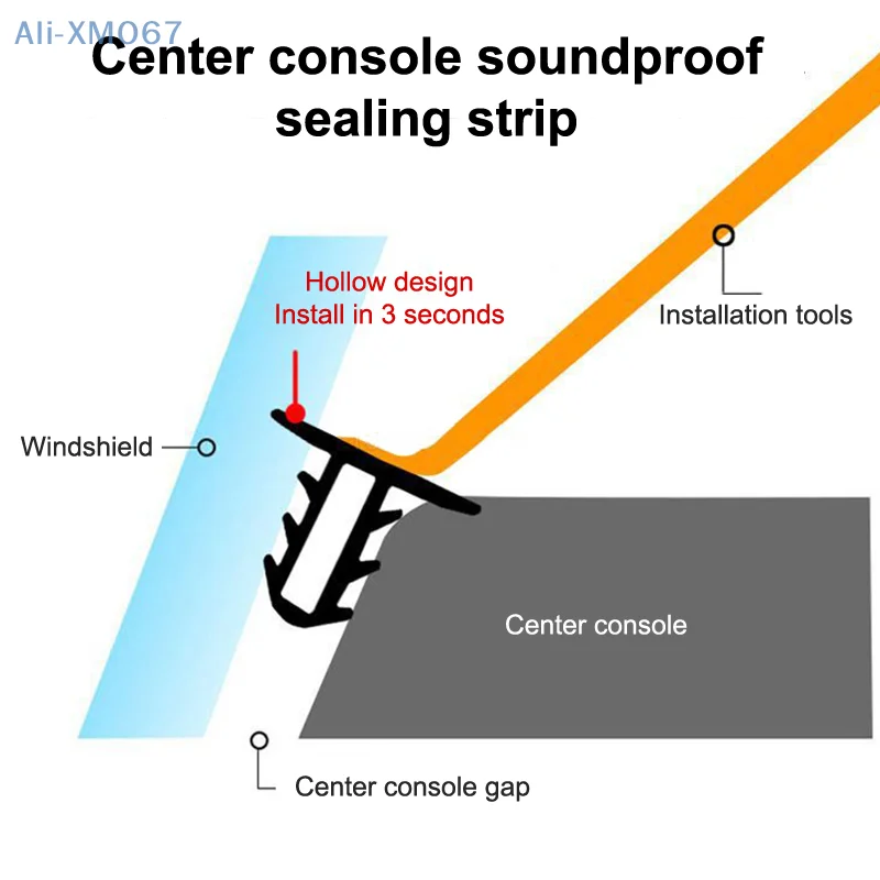 1.6M Car Rubber Sealing Strip Auto Dashboard Sealing Strip Noise Sound Insulation Rubber Strips Universal For Weatherstrip