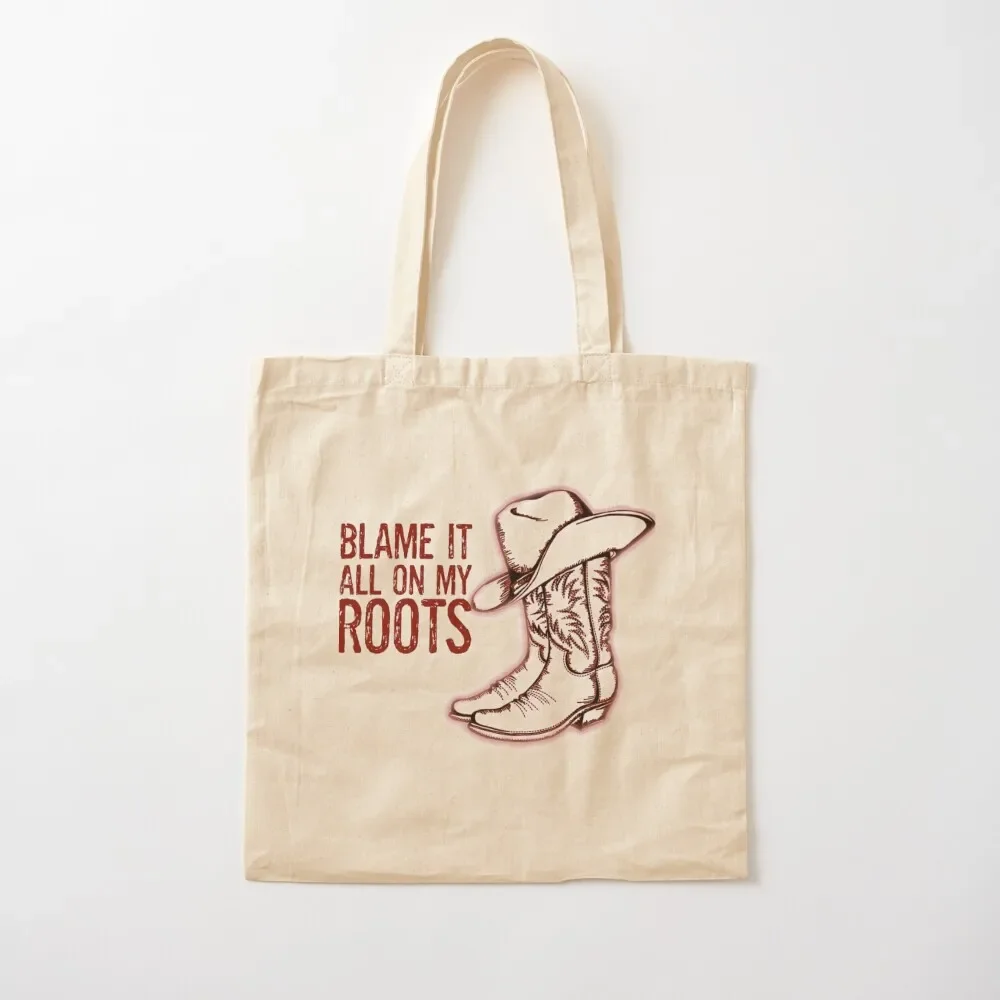 

Blame it all my Roots in red Tote Bag supermarket folding bag Canvas bag