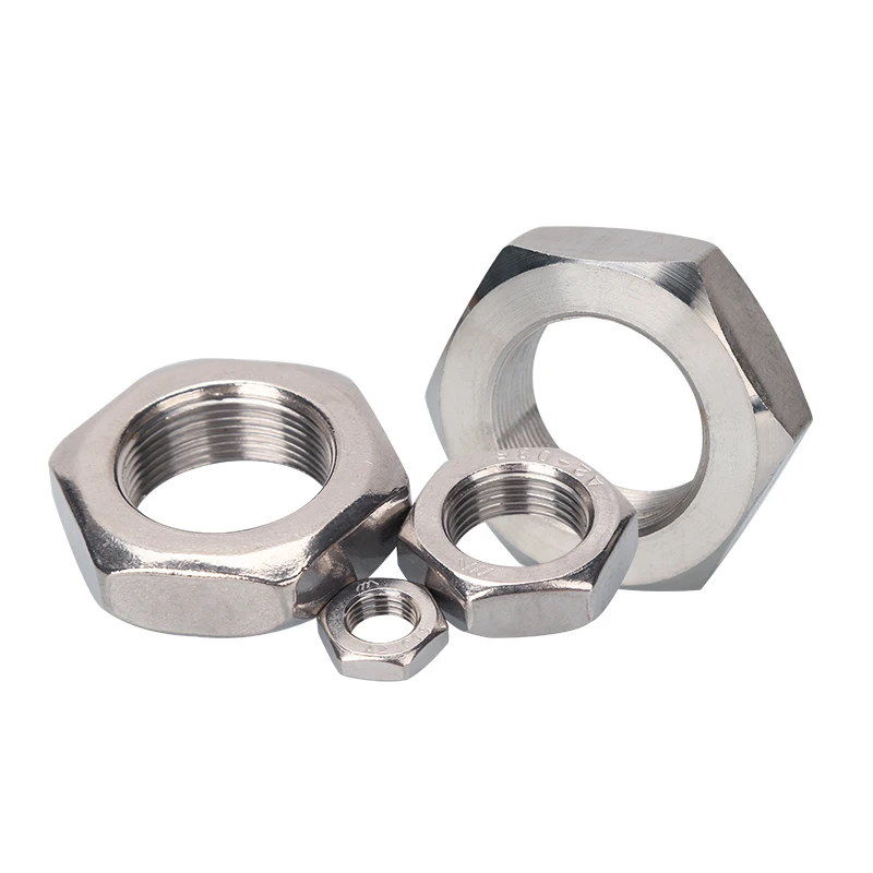 Dado esagonale esagonale piatto con filettatura fine Passo 0,75/1/1,25/1,5 mm M6 M8 M10 M12-M30 Dado esagonale esagonale sottile in acciaio inossidabile 304