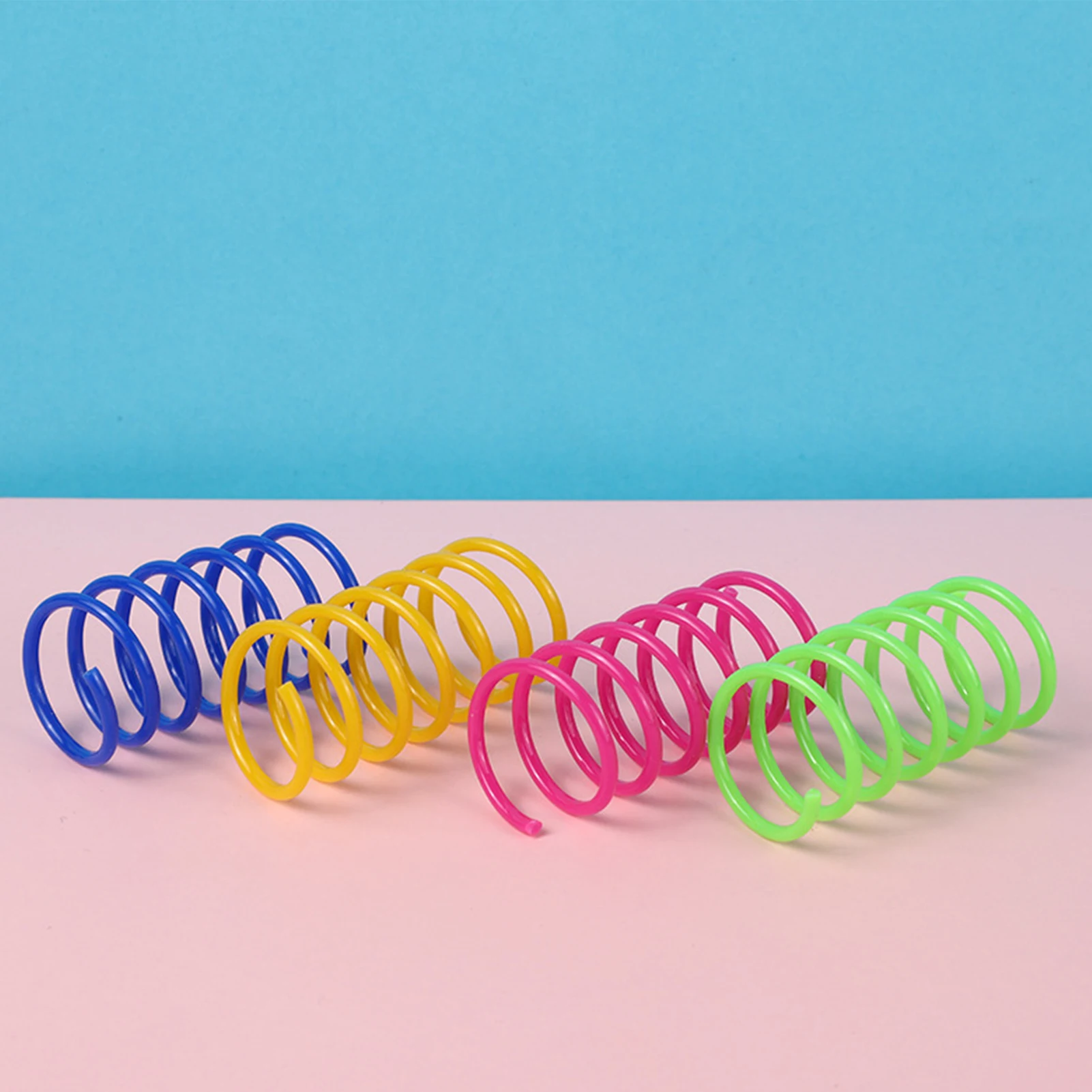 Cat Spring Coil 4Pcs PP Coil Spiral Springs Para Kitten Pets Colorful Springs Cat Toy Para Swatting Biting Hunting Kitten Brinquedos