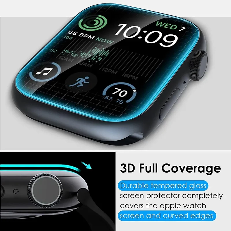 واقي شاشة كامل لساعة أبل الترا 1 2 49 ملم طبقة رقيقة واقية لسلسلة Iwatch 9 8 7 se 6 45 ملم 41 ملم 44 ملم 40 ملم 42 ملم 38 ملم