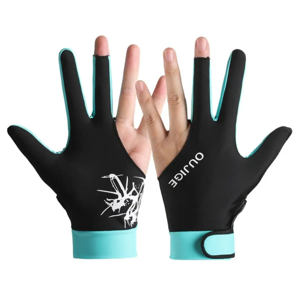 Polyester Fiber Billiards Gloves Breathable Wear-resistant Billiards Accessories Antiskid Thickening Three Finger Gloves