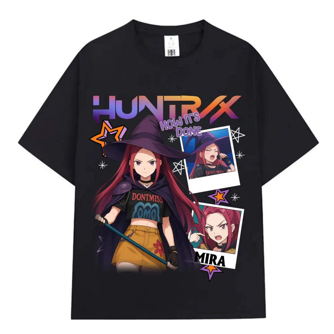 

Kpop Demon Hunters Huntrix T-shirts for Boys Girls Summer Casual Tops Short Sleeve Graphic Tees Kpop Demon Hunters T Shirt