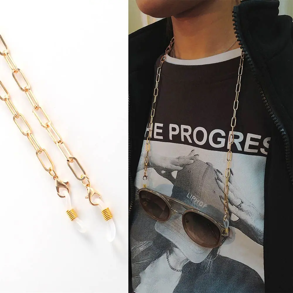 Sunglasses Cords Anti-lost Eyewear Jewelry For Women Men Glasses Clips Reading Glasses Chain Face Mask Necklace Metal Chain