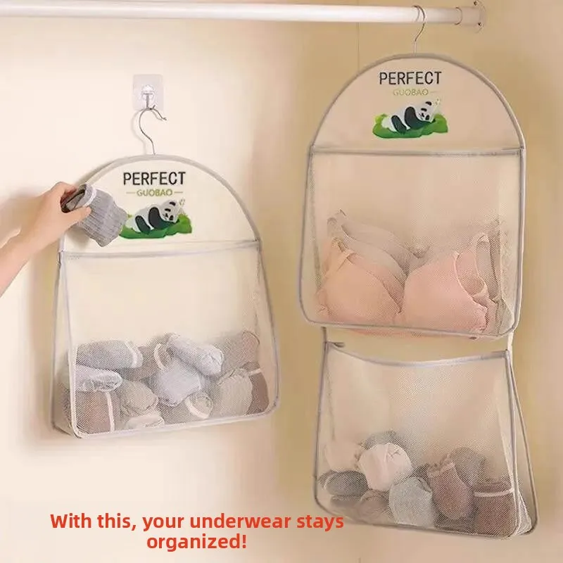 Hanging Storage Bag for Socks And Underwear Organizing Cabinet Dormitory Essential Door Back Placement Net Pocket X1
