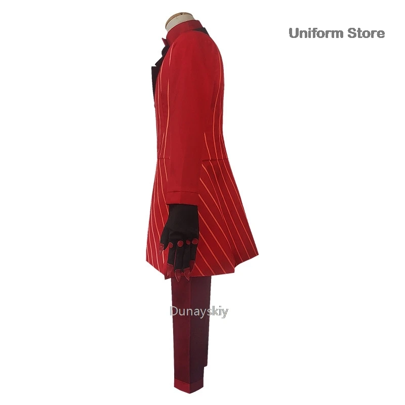 Hazbin Cosplay Hotel Uniform ALASTOR Cosplay Costume Adult Men Halloween Uniform Jacket Pants Costumes Red Suit Anime Cosplay