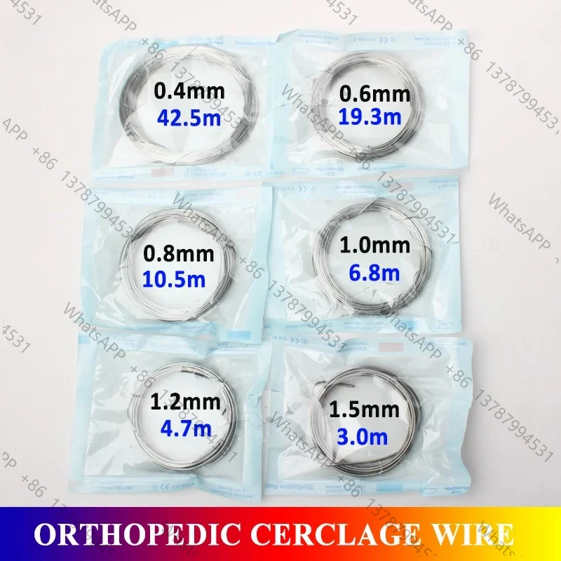 Orthopedic Cerclage Wire Wires Stainless steel Cerclage Wire 0.4-1.5mm Orthopedics Surgical Instruments
