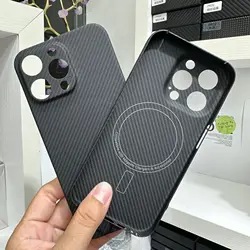 For iPhone 15 Pro max Magnet 600D Aramid Carbon Fiber Case lens protection Cover For iPhone 15 Pro 15 Plus Magsafe Case