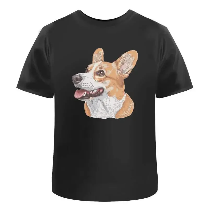 Open Mouth Welsh Corgi' Cotton T Shirt Ta048949