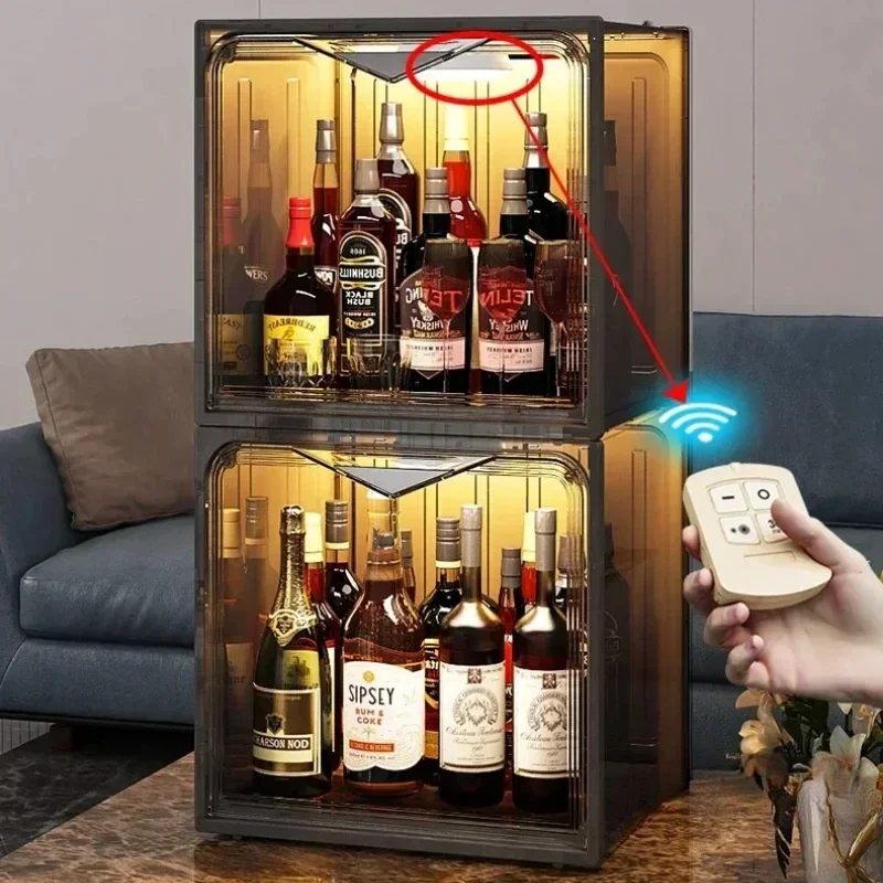 Compacte whisky- en drankdisplaystandaard voor de woonkamer, elegante flessenhouder, ruimtebesparende barplank, decoratieve wijnstandaard