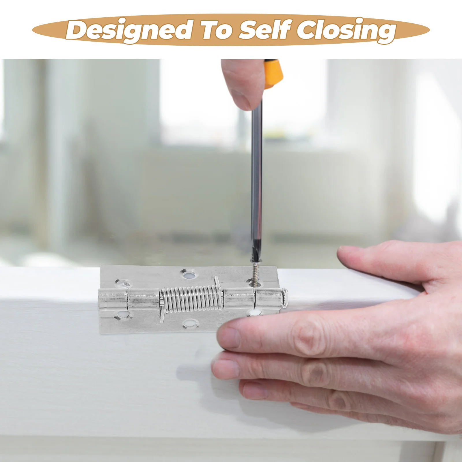 2 قطعة مفصلات الأبواب الأوتوماتيكية ذاتية الإغلاق زنبركية محملة متينة للأبواب المختلفة بما في ذلك الخارج والداخلي