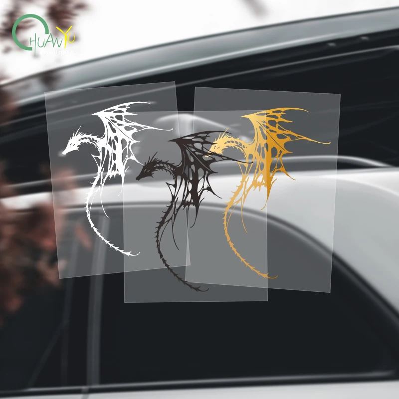 Hollowed-out bone dragon motorcycle body sticker; motorcycle window scratch cover waterproof decorative sticker