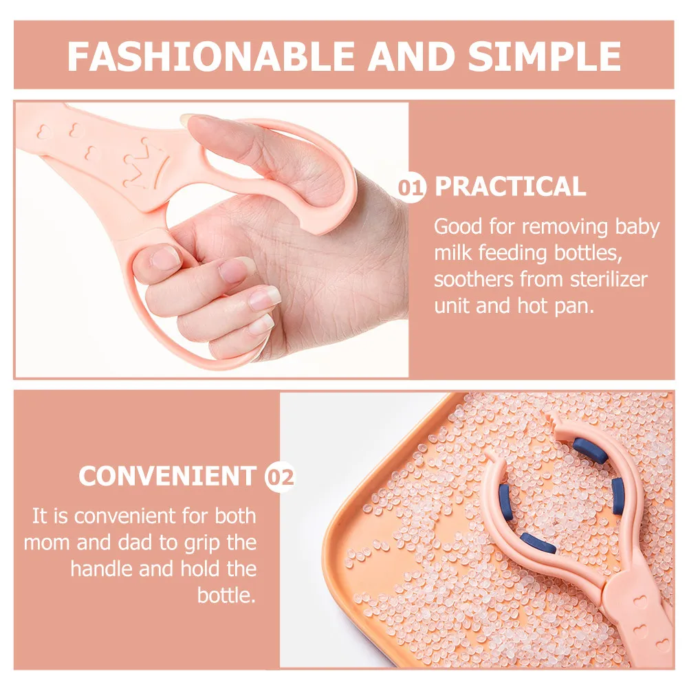 

Щипцы для детских бутылочек с противоскользящим покрытием для горячих бутылочек, легко использовать, подходят для бутылочек с длинной ручкой