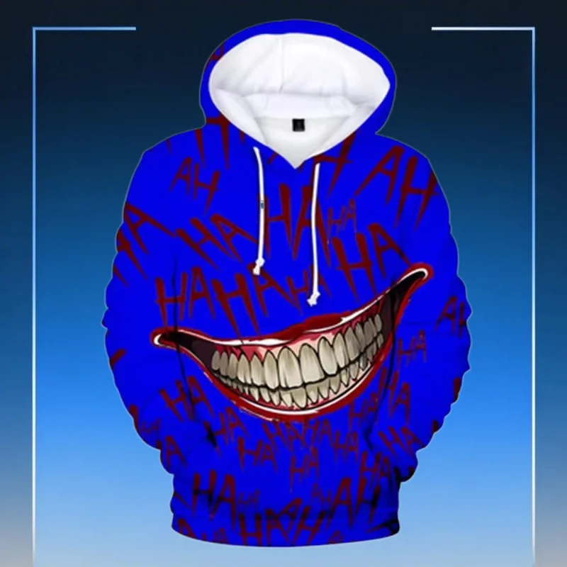 

Haha Joker 3D Print Sweatshirt Hoodies Men/Women Hip Hop Funny Autumn Streetwear Thin Style Oversized Hoodie for Couples Clothes