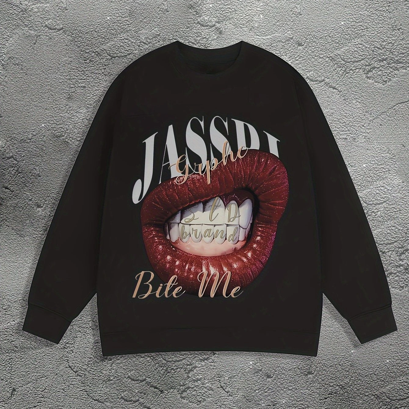 

Lipstick Print Autumn and Winter Men's and Women's Long Sleeved Sportswear Casual Loose Outdoor Street Sports Training
