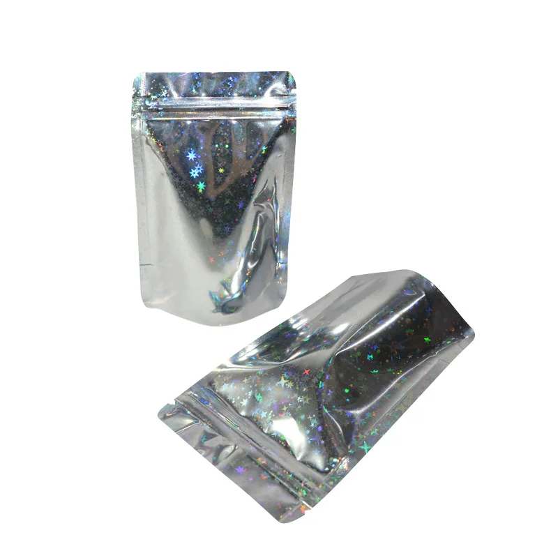 8.5x13cm Reusable Spice Powder Zip Lock Pack Mylar Bags  Pouches Coffee Herb Pouch Laser Aluminium Foil Smell Proof Storage Bag