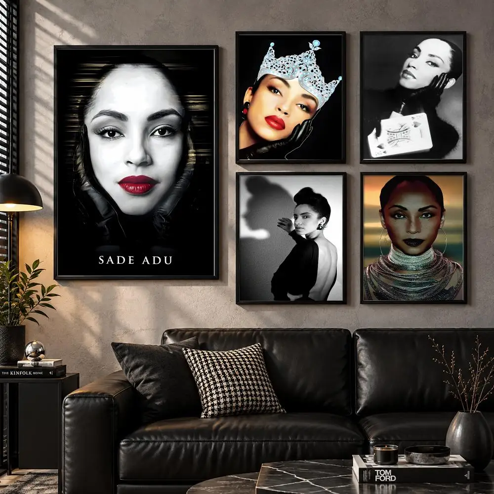 Sade 80s Soul Smooth Jazz Elegant Vocal Style Poster Self-Adhesive Unframed Fashion Wall Prints for Office & Home Decor