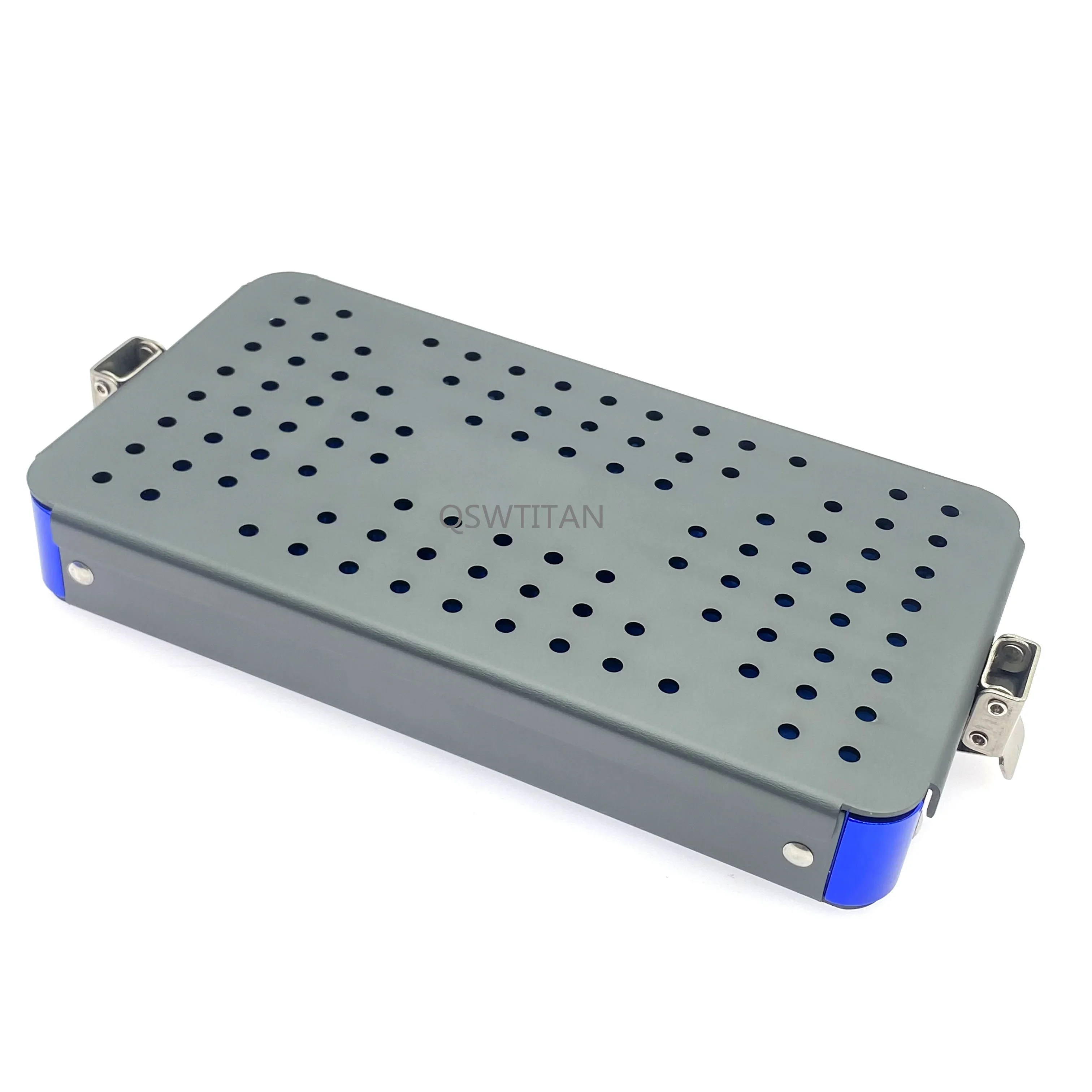 실리콘 패드 치과용 눈 수술 도구가 포함된 알루미늄 살균 상자 살균 트레이 케이스