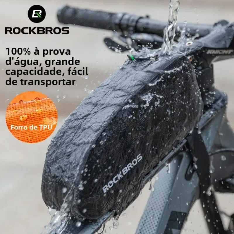 Rockbros sacos de ciclismo à prova dwaterproof água superior tubo dianteiro saco da bicicleta à prova dwaterproof água grande capacidade mtb pannier caso saco da bicicleta acessórios Rockbros sacos de ciclismo à prova dwaterproof água superior tubo dianteiro saco da bicicleta à prova dwaterproof água grande capacidade mtb pannier caso saco da bicicleta acessórios