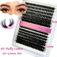 14 Rows 5D Fluffy Cluster Lashes 40D60D/80D/100D Thick Eyelash CC/D/DD Curl 10-18mm Mix Individual Lashes DIY Lash Extensions