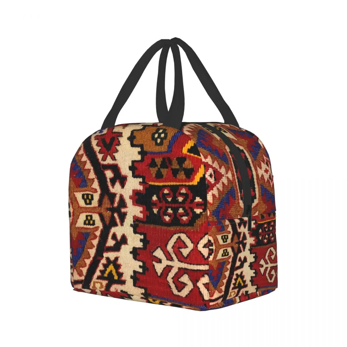 Retro Boho Turkish Kilim Navaho Weave Woven Textile Lunch Bags Office Persian Tribal Ethnic Art Thermal Cooler Lunch Box Women