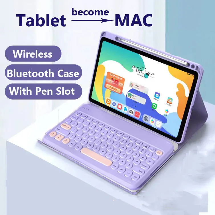 

Чехол с клавиатурой для Huawei Matepad 11,5 дюймов 2025 BTKR-W00 SE 11 2024 11,5 S Air 11,5 Pro 11 10,4, слот для Bluetooth-клавиатуры-карандаша