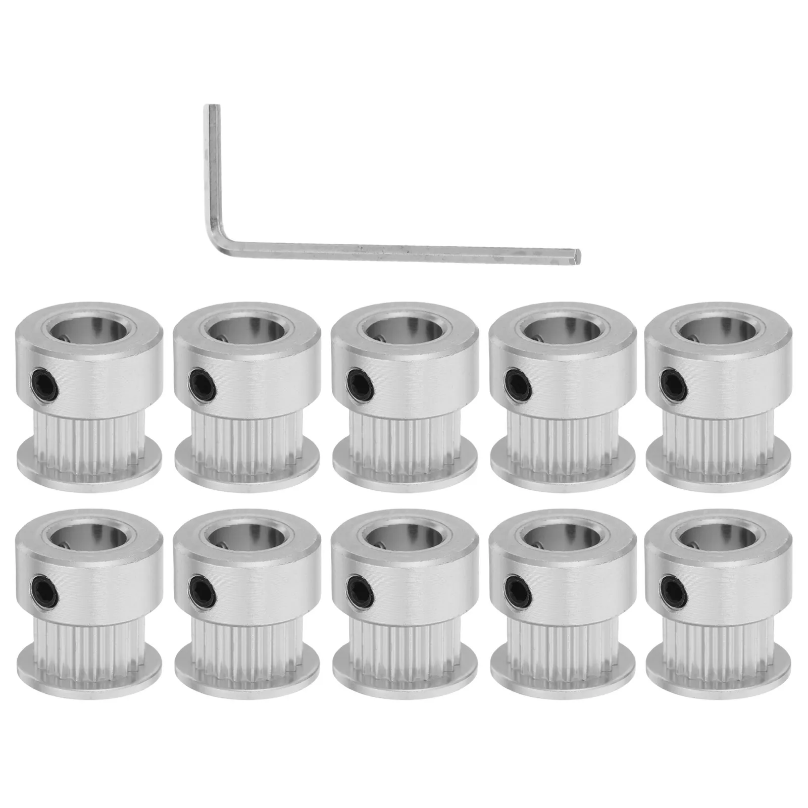 

10Pcs 20 Teeth Timing Belt Pulley Aluminum 8Mm Bore for 3D Printer Repair Supplies Synchronous Wheel Belt Drive