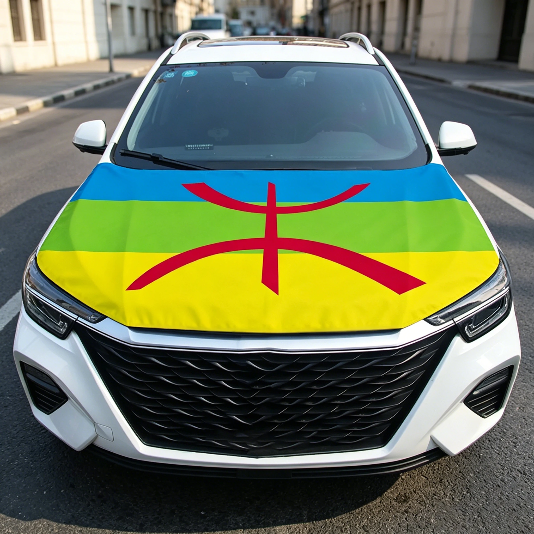 North Africa Berber Kabylia Flag Car Engine Hood Cover National Flag For Vehicle Decoration