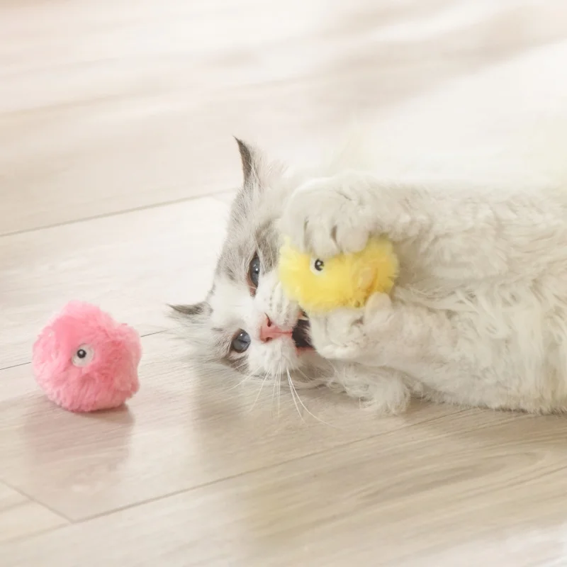 Squeaky Plush Cat Ball Interactive Sounding Pet Toy Electric Catnip Training Toy for Kitten 2026