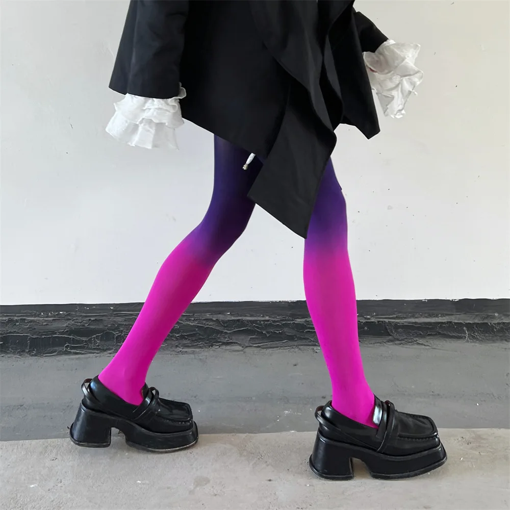 80D Lolita Gradient Women Sexy Anime Stockings Cute Leggings Spring Autumn Snagging Resistance Colored Pantyhose for Girl Tights