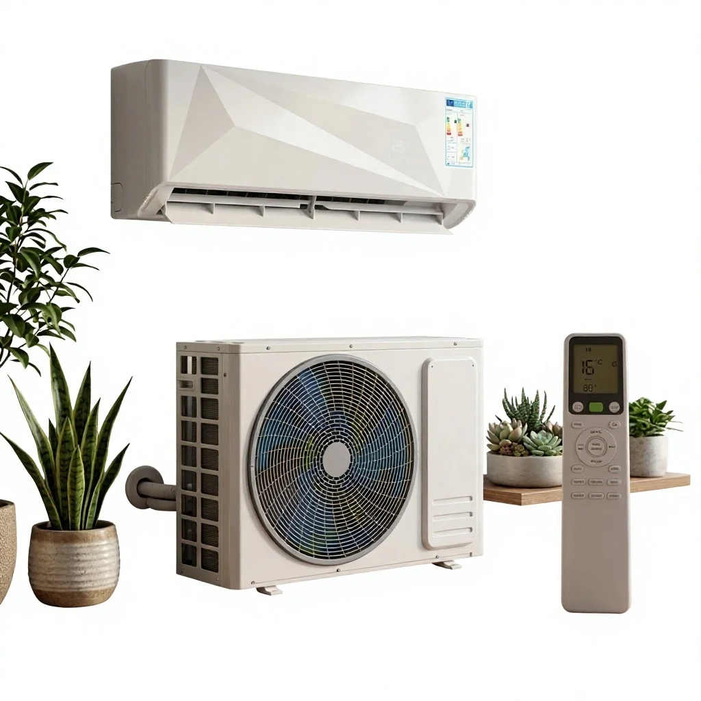 AIRWENS Solar Split Air Conditioner Variable Frequency R32 48V Off-Grid Full DC Battery Powered AC for RV Cabin Remote Homestead