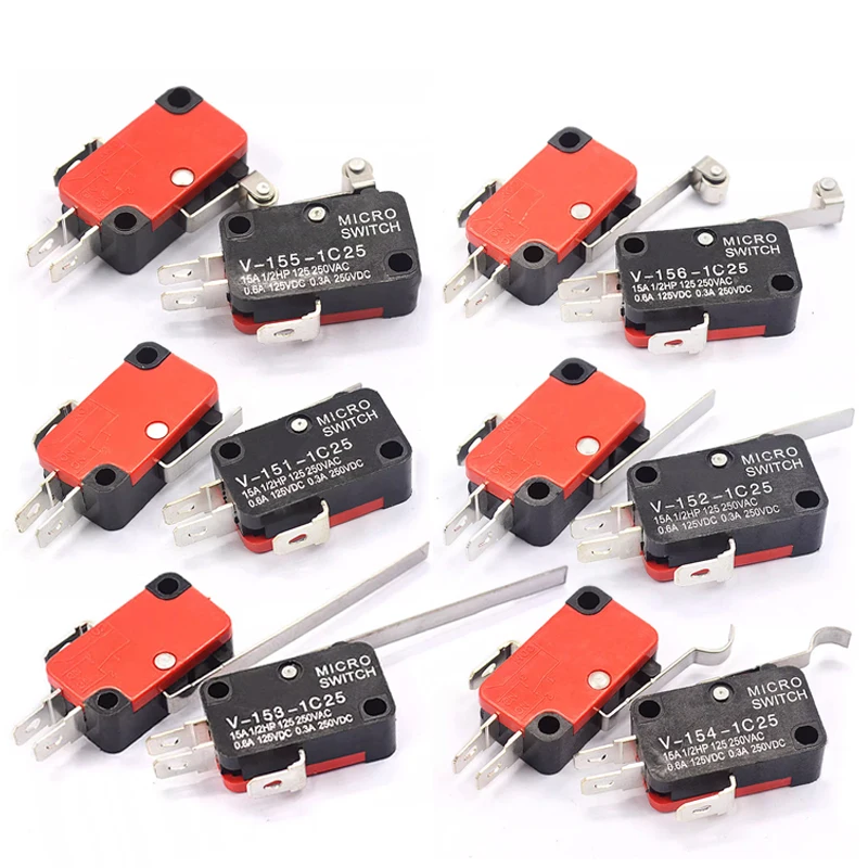 lot Large micro switch V-15-1C25, silver point V-15-IC25 microwave oven, 16A 250V contact switch, copper point tact switch