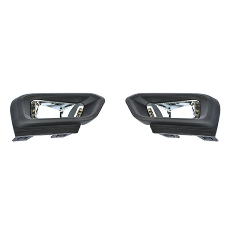 1Pair2pcs Car Bumper Fog Light Cover Bezel Grille With Chrome Frame Front Parts Fit For Peugeot 308 GT Line 2016 2017 2018 2019