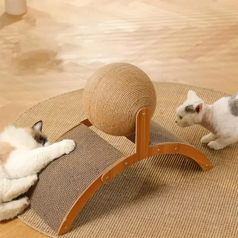 Wooden Sisal Cat Scratching Ball 3