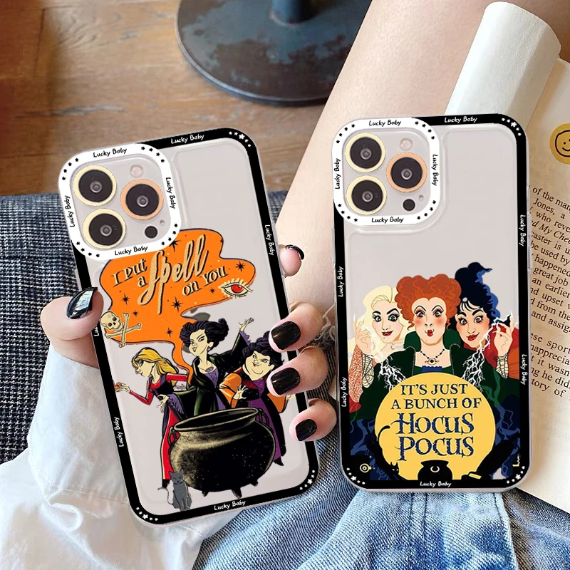 Disney Hocus Pocus Phone Case For iPhone 13 14 Pro Max XS XR 12 11 Pro 13 Mini 6 7 8 Plus Soft Clear Back Cover