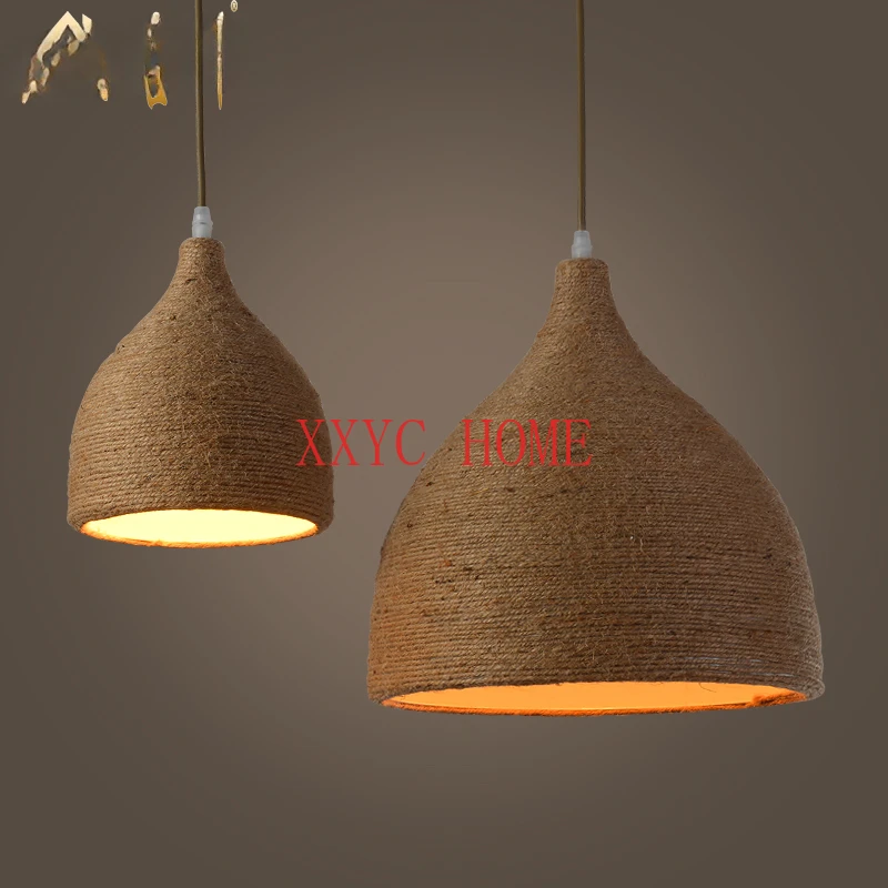 

Personalized Lamps American Country Creative Restaurant Bar Cafe Bar Bar Hemp Rope Small Droplight